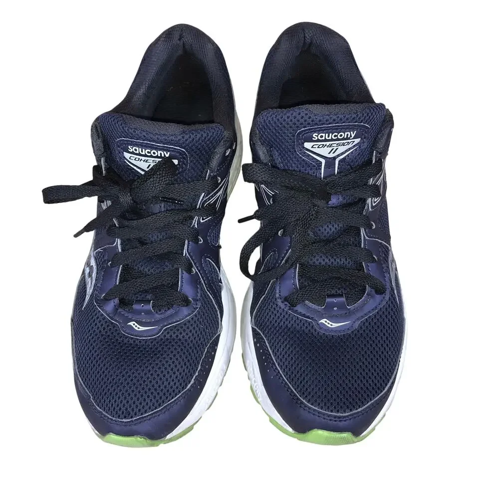 Saucony Cohesion 11 Running Shoes Men’s 9 Navy Green Athletic Sneakers S20420-1